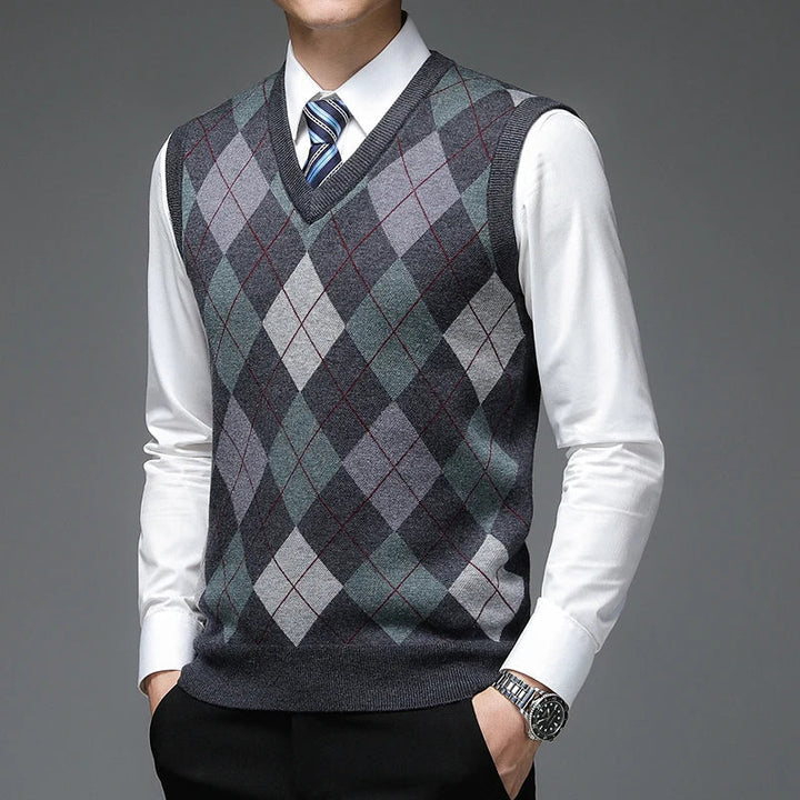 W&W Mode | Strickweste mit Argyle-Muster
