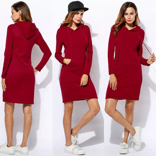W&W Mode - Sweatshirt Kleid mit Kapuze