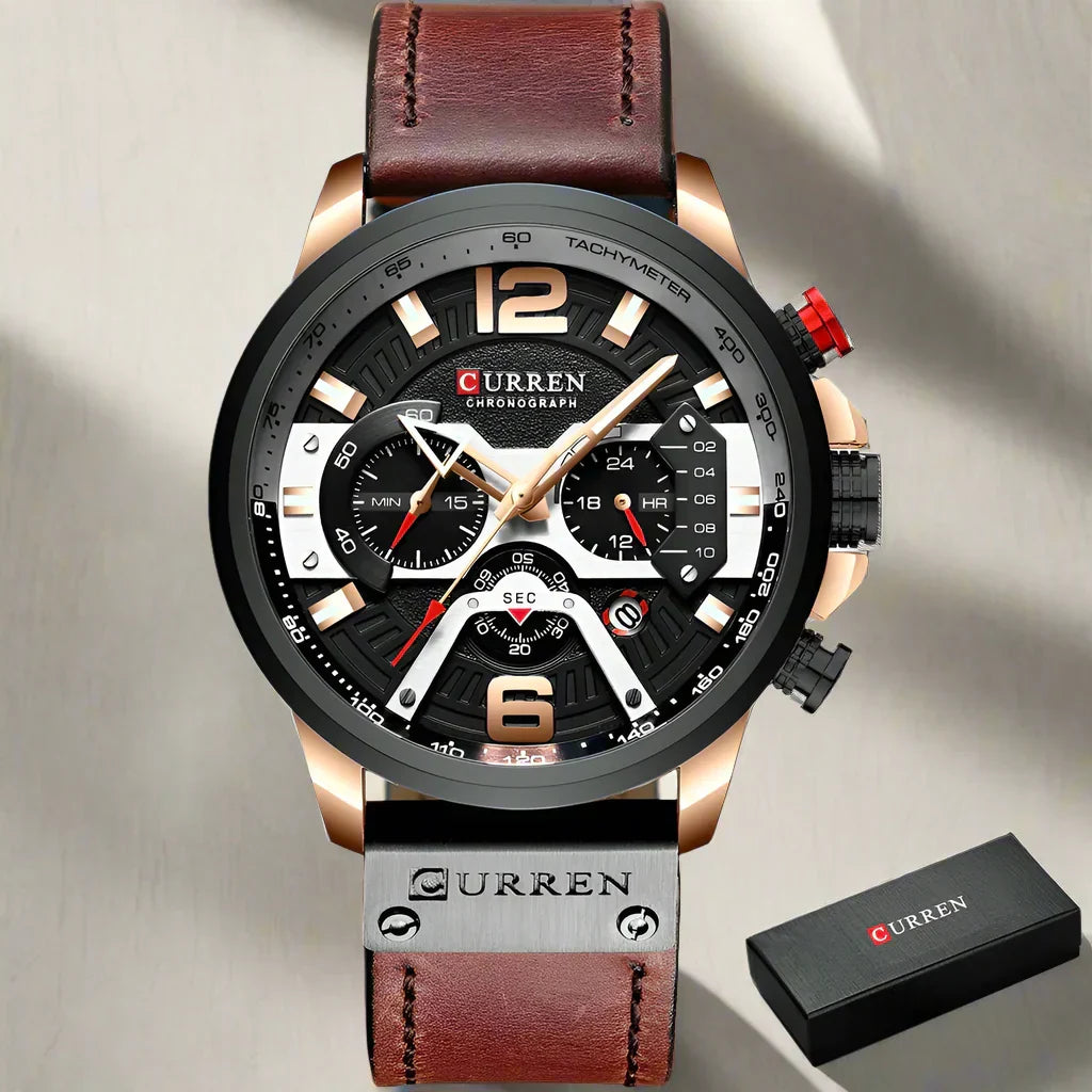 W&W Mode | Luxus Militär Leder Uhr Für Herren