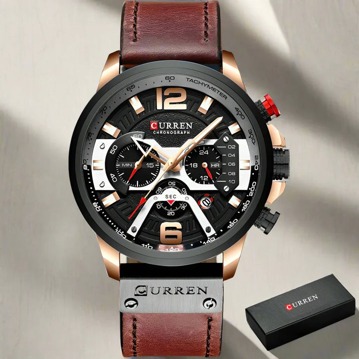 W&W Mode | Luxus Militär Leder Uhr Für Herren