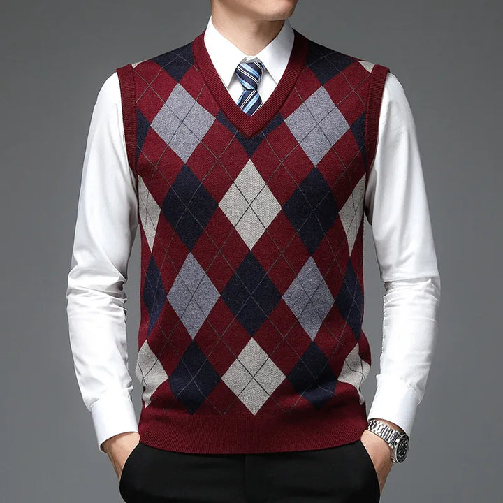 W&W Mode | Strickweste mit Argyle-Muster