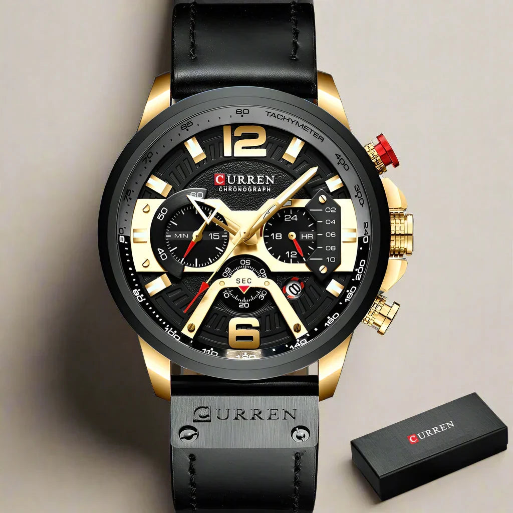 W&W Mode | Luxus Militär Leder Uhr Für Herren