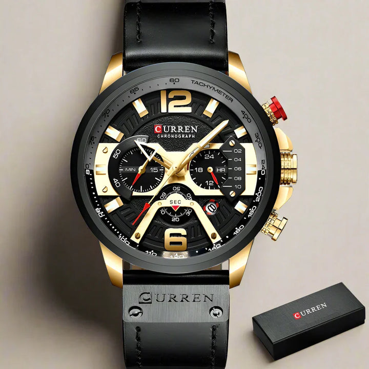 W&W Mode | Luxus Militär Leder Uhr Für Herren