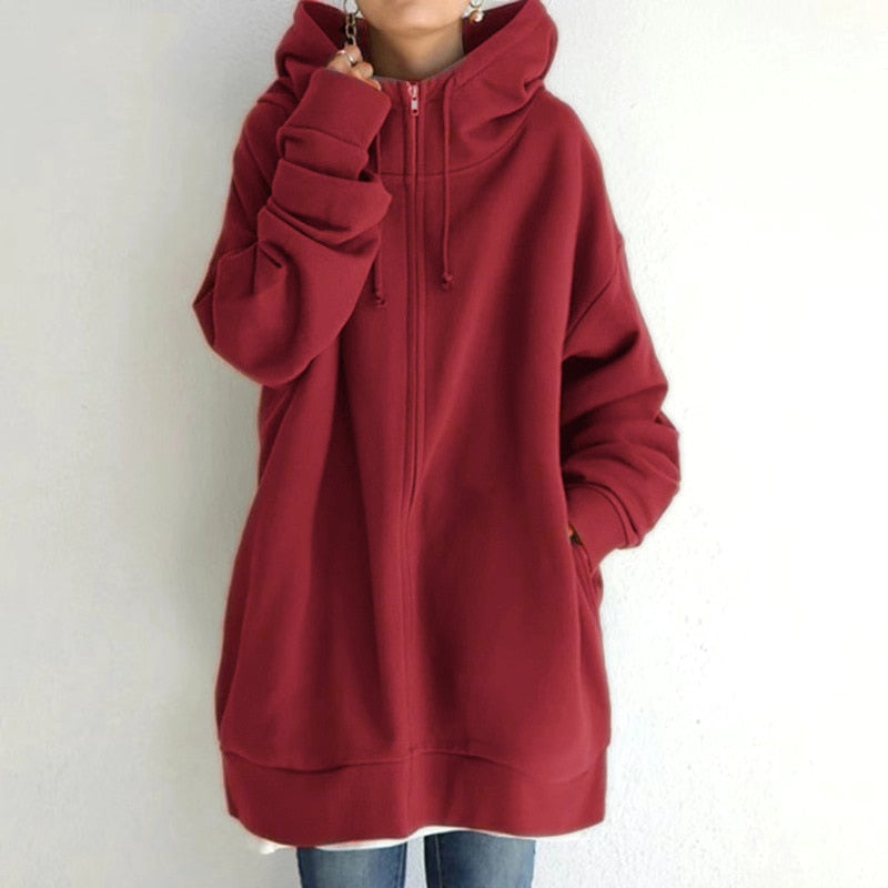 W&W Mode | Kuscheliger Winter Pullover Hoodie in Übergröße