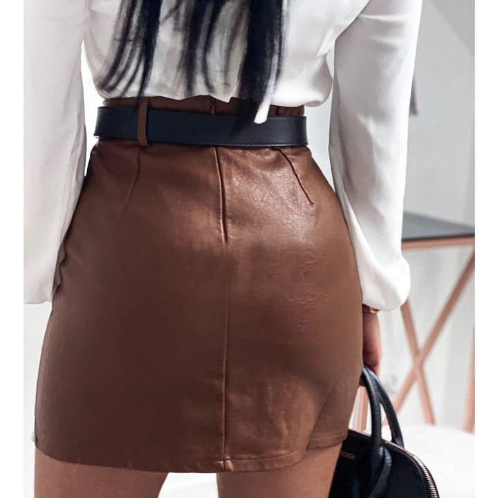 W&W Mode | Imitation Leder Minirock