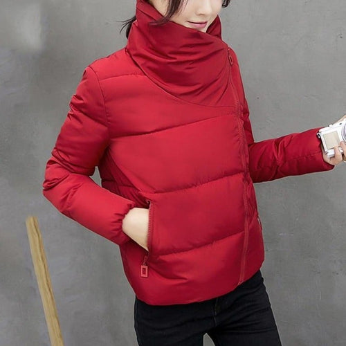 W&W Mode | Damen Winterjacke mit asymmetrischem Kragen