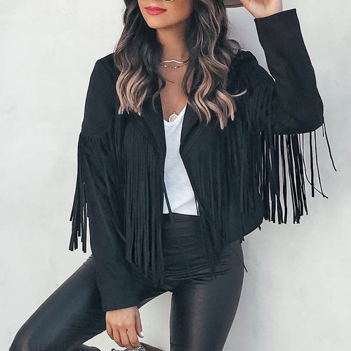 W&W Mode - Trendige Lederjacke mit Fransen