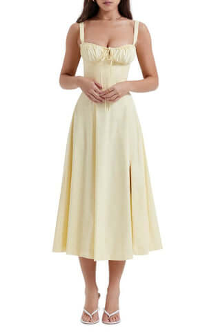 Geblümtes Bustierkleid mit taillenbetontem Schnitt