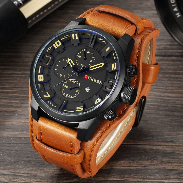 W&W Mode | Luxe Navigator Uhr Lederband