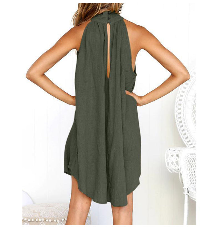 W&W Mode | Halterneck Kleid mit High Low Saum