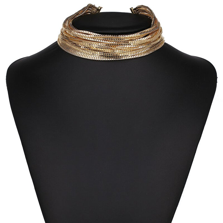 Halskette im Choker-Stil aus Zinklegierung mit geometrischem Design