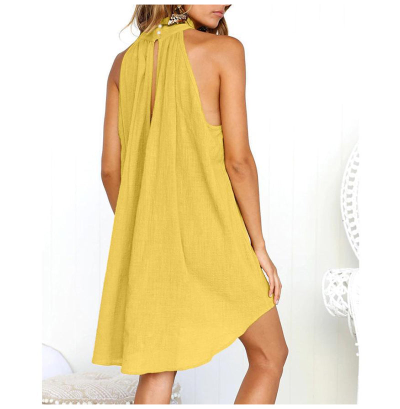 W&W Mode | Halterneck Kleid mit High Low Saum