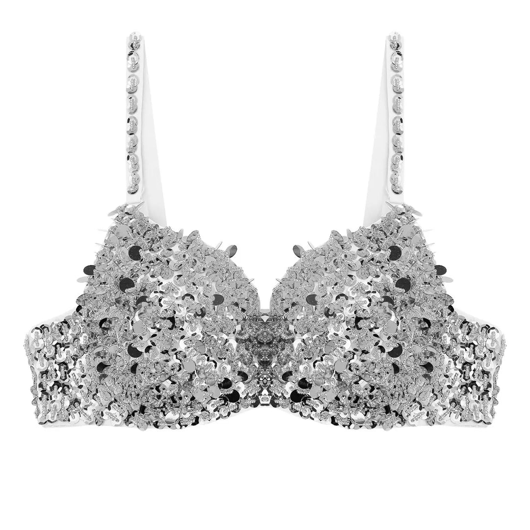 BH mit Pailletten, weicher Innenfütterung und verstellbaren Trägern