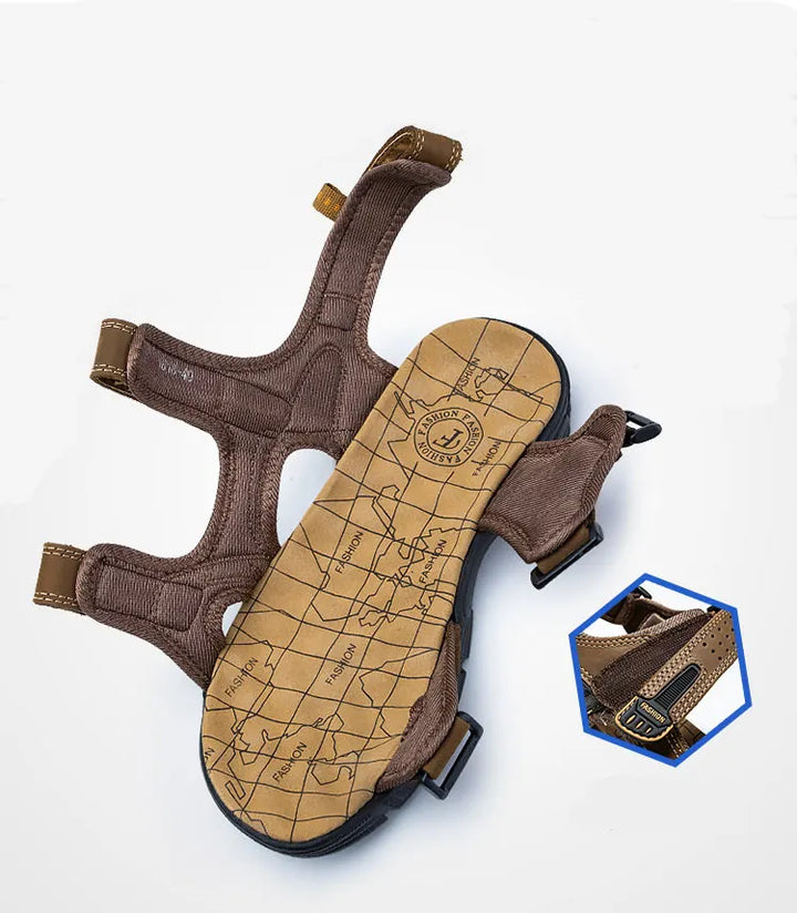 W&W Mode | Doppelte Riemen Ledersandalen Für Herren
