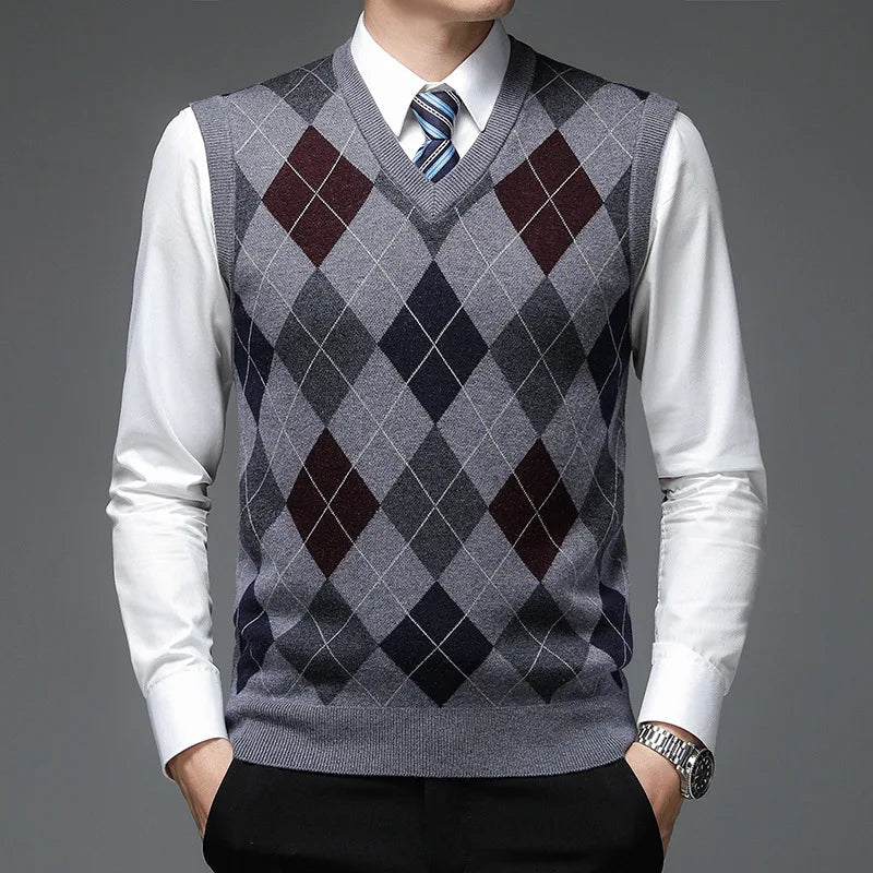 W&W Mode | Strickweste mit Argyle-Muster