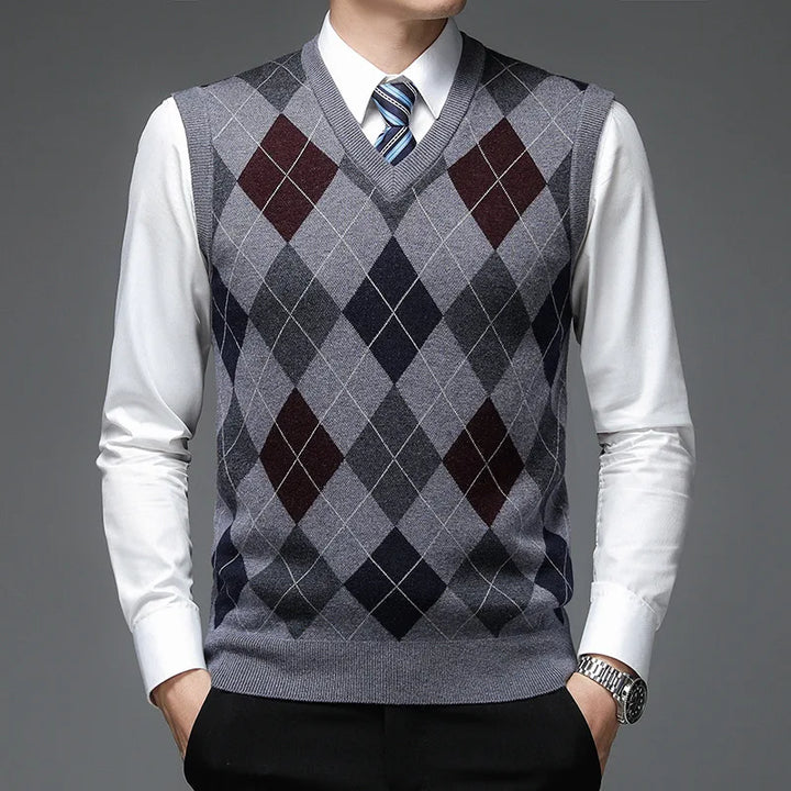 W&W Mode | Strickweste mit Argyle-Muster
