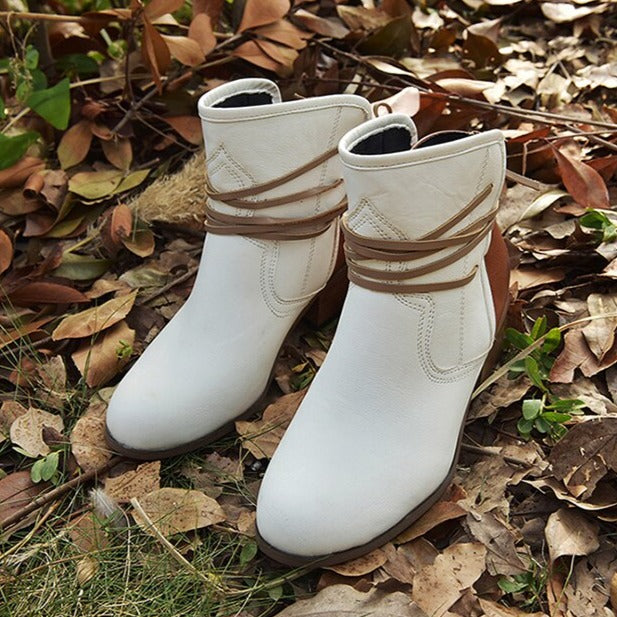 Damen Stiefel Vintage Schnürung