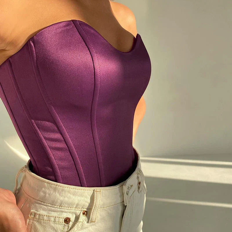 W&W Mode | Trägerloses Korsett Crop Top