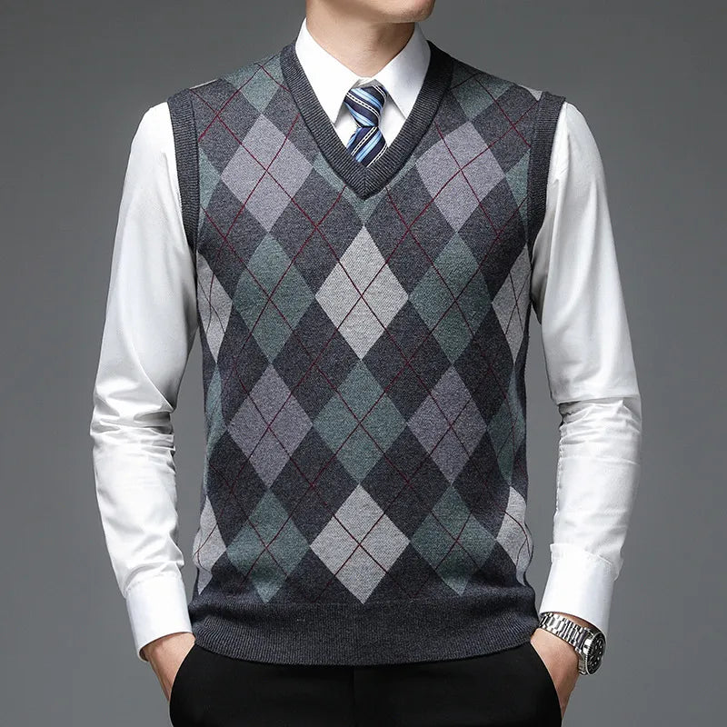 W&W Mode | Strickweste mit Argyle-Muster