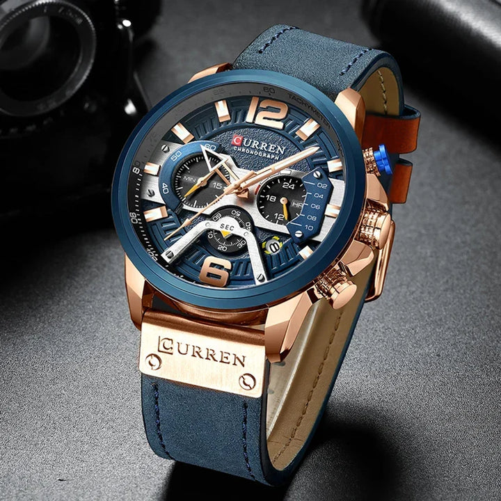 W&W Mode | Luxus Militär Leder Uhr Für Herren