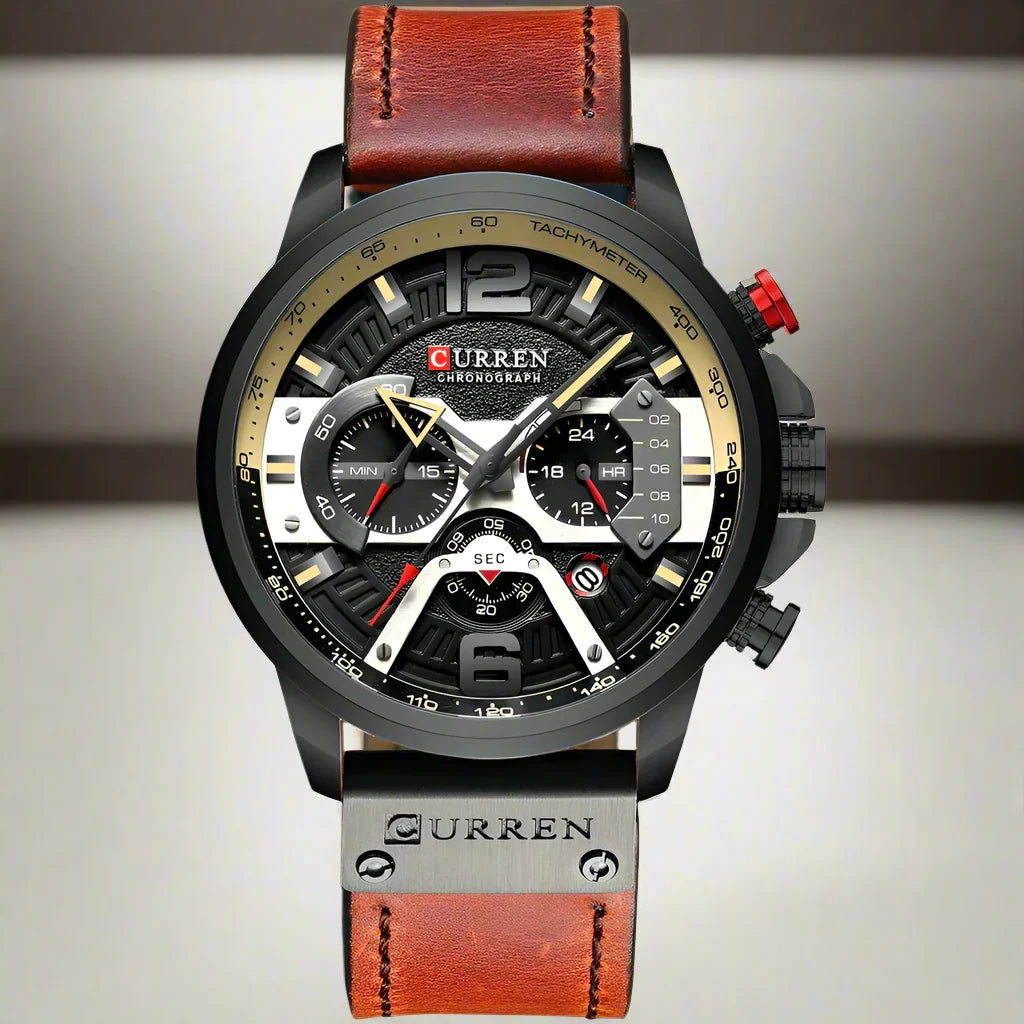 W&W Mode | Luxus Militär Leder Uhr Für Herren