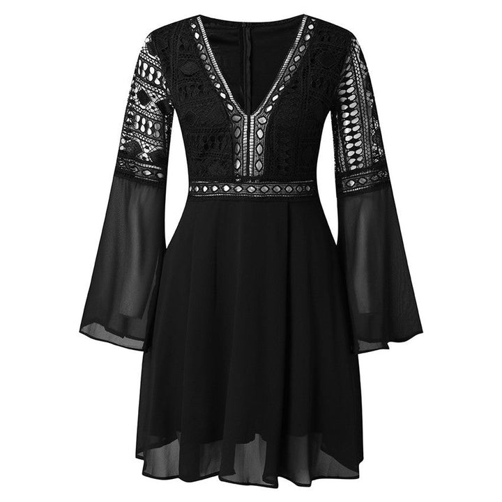 W&W Mode | Spitzen-Minikleid mit Weiten Ärmeln