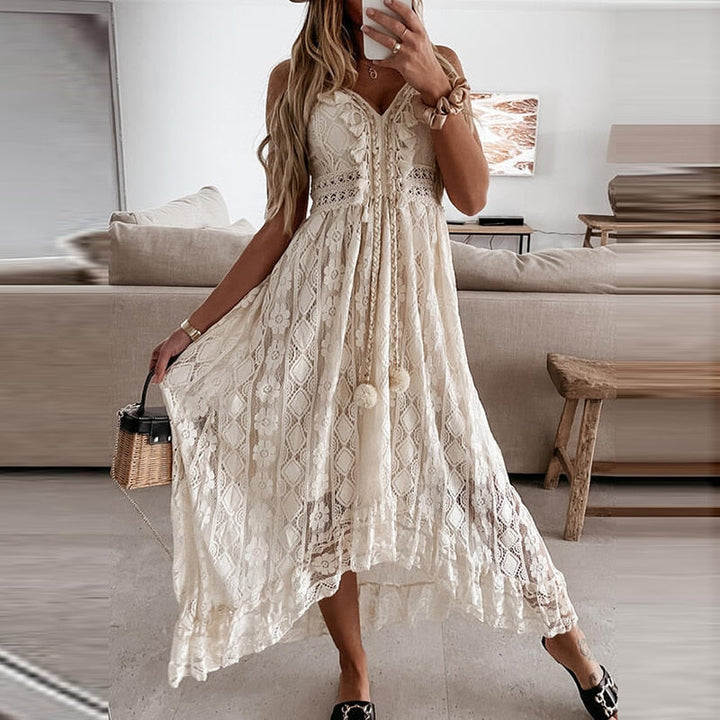 W&W Mode | Spitzen Boho Fließkleid