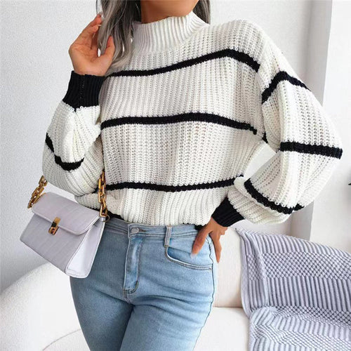 W&W Mode | Gestreifte Strickpullover Für Frauen