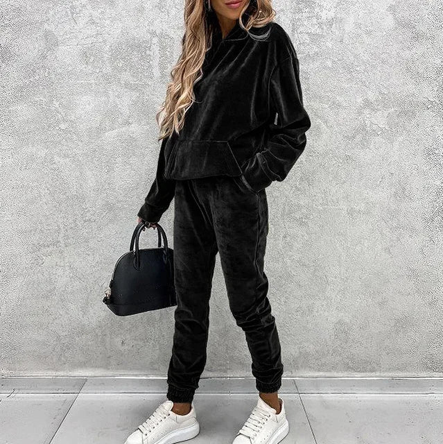 W&W Mode | Luxus Samt Jumper Und Jogginghose Set