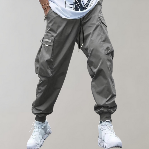 W&W Mode | Lose Sitzende Cargohose mit Verstellbarem Kordelzug und Mehreren Taschen
