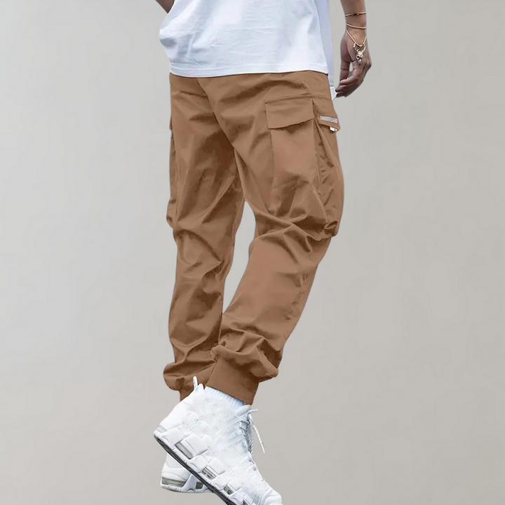 W&W Mode | Lose Sitzende Cargohose mit Verstellbarem Kordelzug und Mehreren Taschen