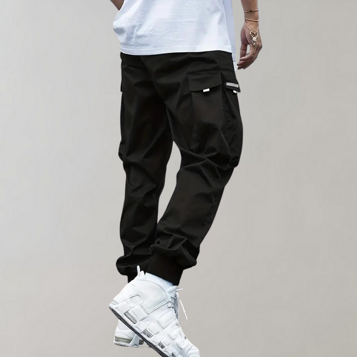 W&W Mode | Lose Sitzende Cargohose mit Verstellbarem Kordelzug und Mehreren Taschen