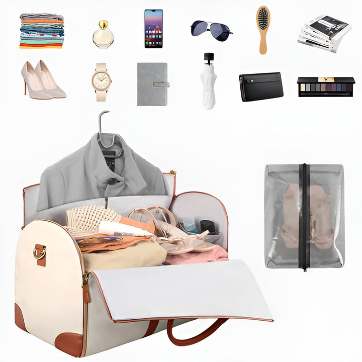 W&W Mode - Eleganter Kleiderorganizer Umhängetasche aus Vegan Leder