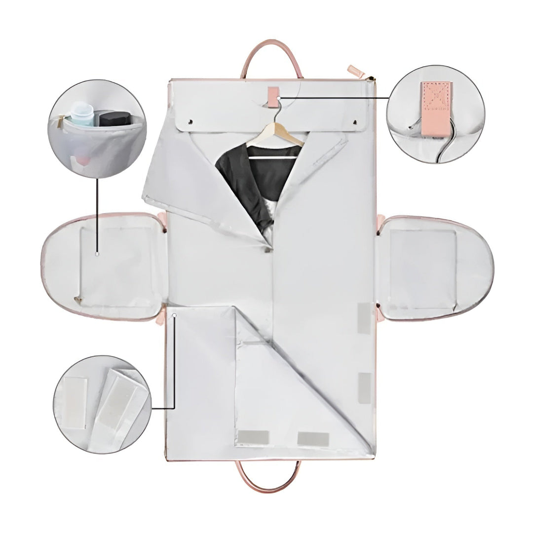 W&W Mode - Eleganter Kleiderorganizer Umhängetasche aus Vegan Leder