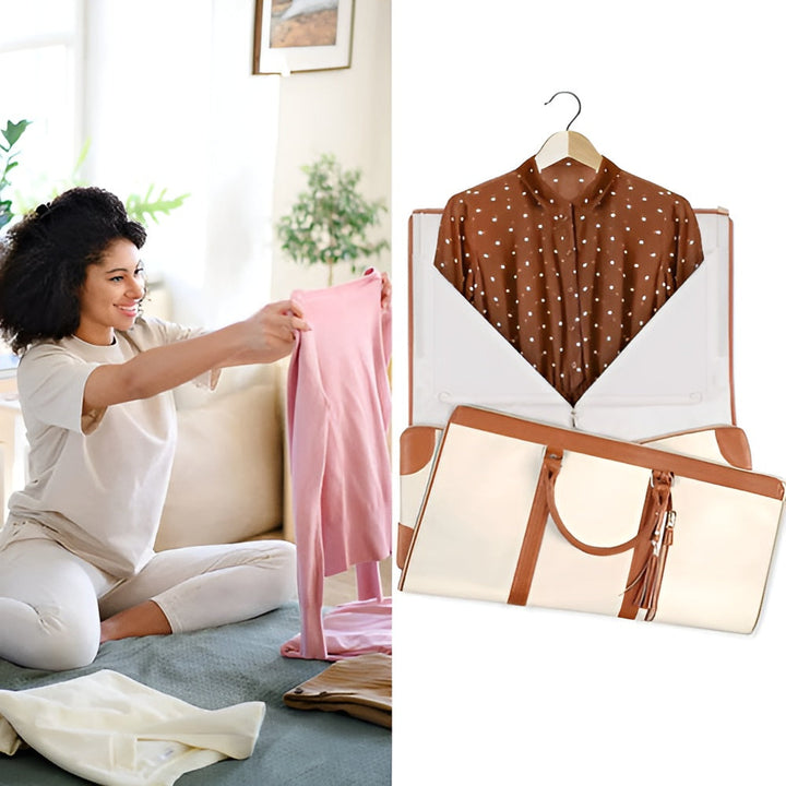 W&W Mode - Eleganter Kleiderorganizer Umhängetasche aus Vegan Leder