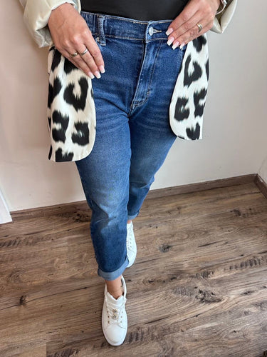 W&W Mode Jeans mit elastischem Bund dunkelblau