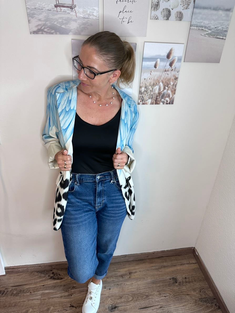 W&W Mode Jeans mit elastischem Bund dunkelblau
