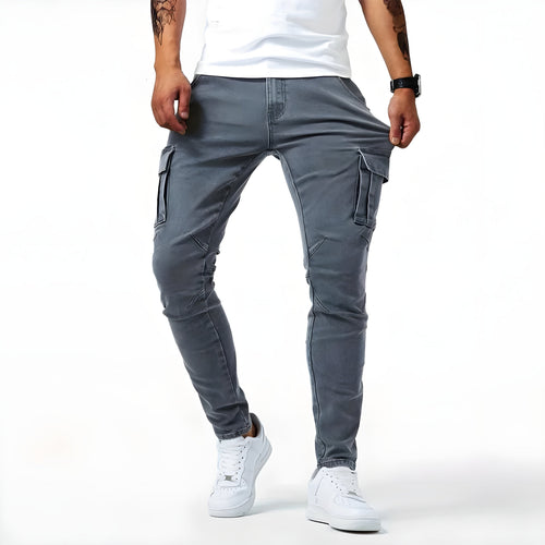 W&W Mode | Denim Cargo-Hose mit elastischem Bund für Männer