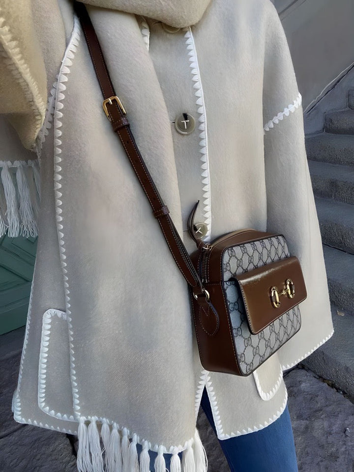 Jacke mit Fransen-Schal