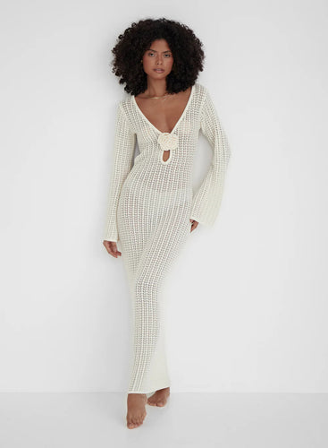 W&W Mode | Rückenfreies Strickkleid Beige