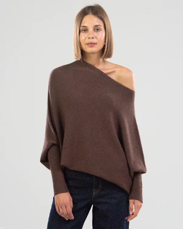 W&W Mode | Asymmetrischer Damenpullover mit eleganter Drapierung