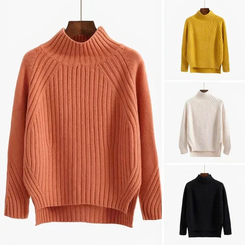 W&W Mode | R halsausschnitt Gemütlicher Strickpullover für Frauen