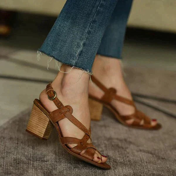 W&W Mode | Elegante Sandalen Mit Niedrigem Blockabsatz
