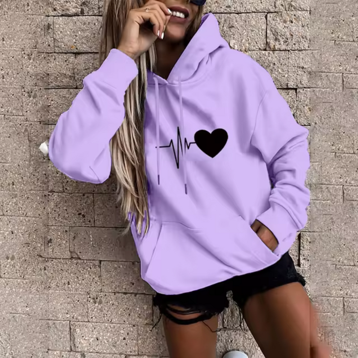 Freizeitpullover mit Kapuze und Druck