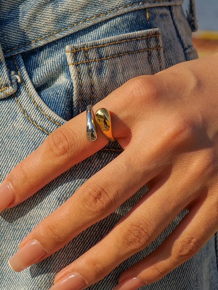 W&W Mode | Ring Gold Silber Aus Hochwertigem Edelstahl
