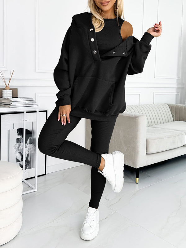 W&W Mode | Set Oversize Hoodie Leggings Loungewear Set Damenbekleidung