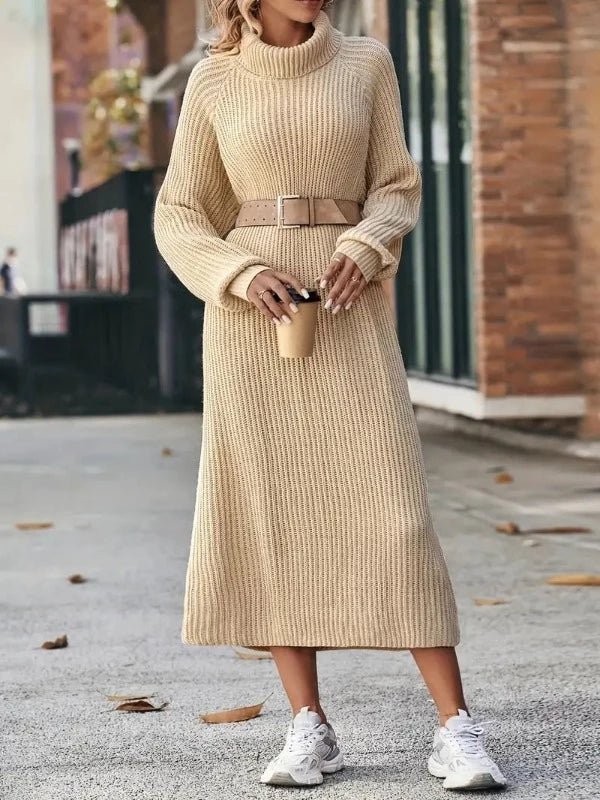W&W Mode - Elegante Stickad Klänning - Damen Strickkleid für Stil und Komfort