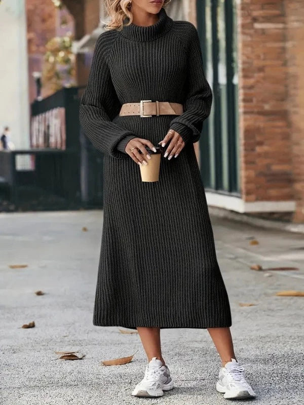 W&W Mode - Elegante Stickad Klänning - Damen Strickkleid für Stil und Komfort