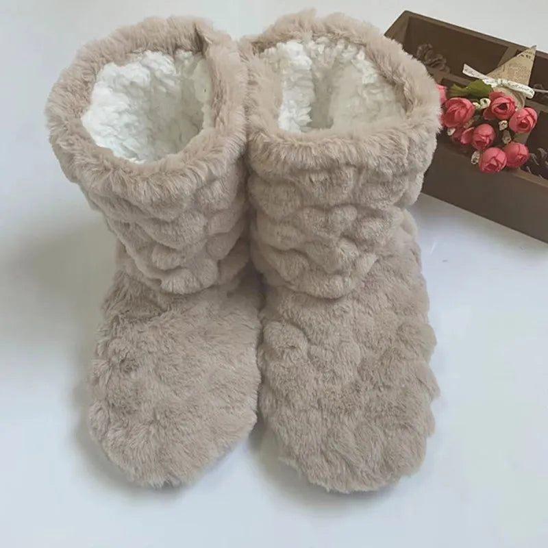 W&W Mode | Plüsch Hausschuh - gemütliche Fleece-Pantoffeln