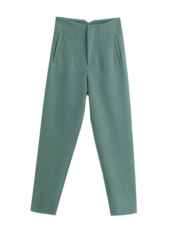 W&W Mode Vintage Hose mit geradem Reißverschluss und erhöhter Taille